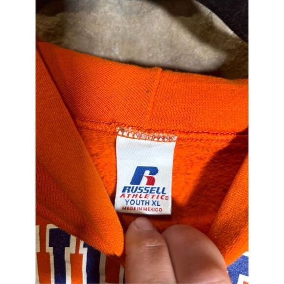 Vintage Y2K Russell Auburn Orange youth XL Hoodie  - Picture 4 of 5